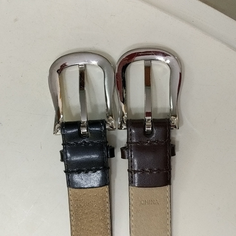 Leather Belt bundle Nine West Black and Mahogany EUC! - Picture 6 of 8